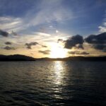 晩秋の琵琶湖の夕暮れ　滋賀県　2018