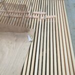 格子の建具ドア　オーダーメイド　大工制作中