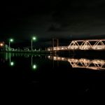 瀬田川・琵琶湖リバークルーズ 大津プリンスホテル港　夜の桟橋