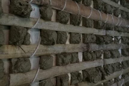 竹小舞　荒壁　左官