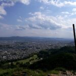 船山の一番上の火床から京都市内を望む