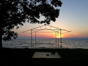 日本一大きな琵琶湖の夕陽と帰庵 2017年5月