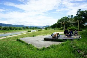 鴨川茶会をTV撮影 2015年7月 京都