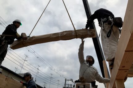 祇園の旅館棟上げ