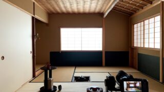 山中工務店茶室のプロモーション映像撮影