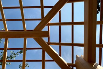 京都嵐山　西光院　山門新築工事　屋根小舞