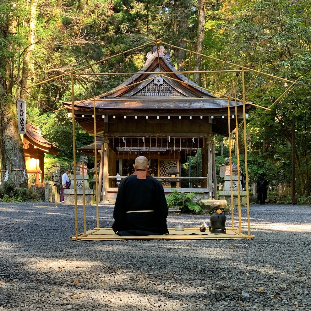 貴船神社奥宮茶会　竹の茶室帰庵