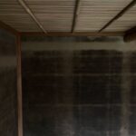 京都神楽岡茶室　聚楽土の錆壁