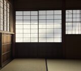 京都神楽岡茶室の障子窓、貴人口